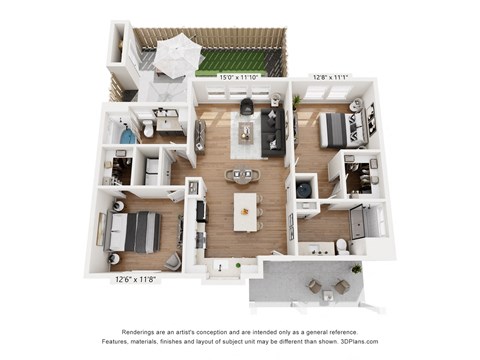 bedroom floor plan  the residences at city center apartments